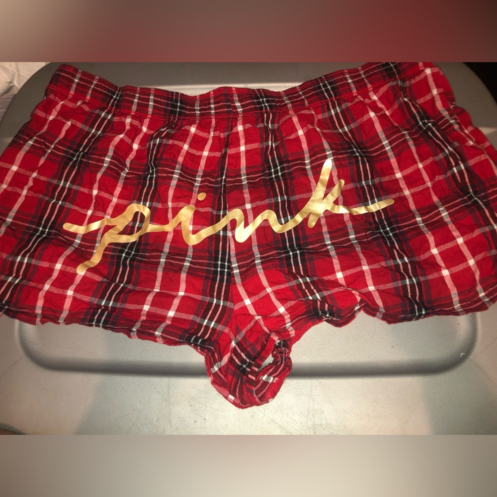 PINK Victoria's Secret Red and Black Plaid Sleepwear